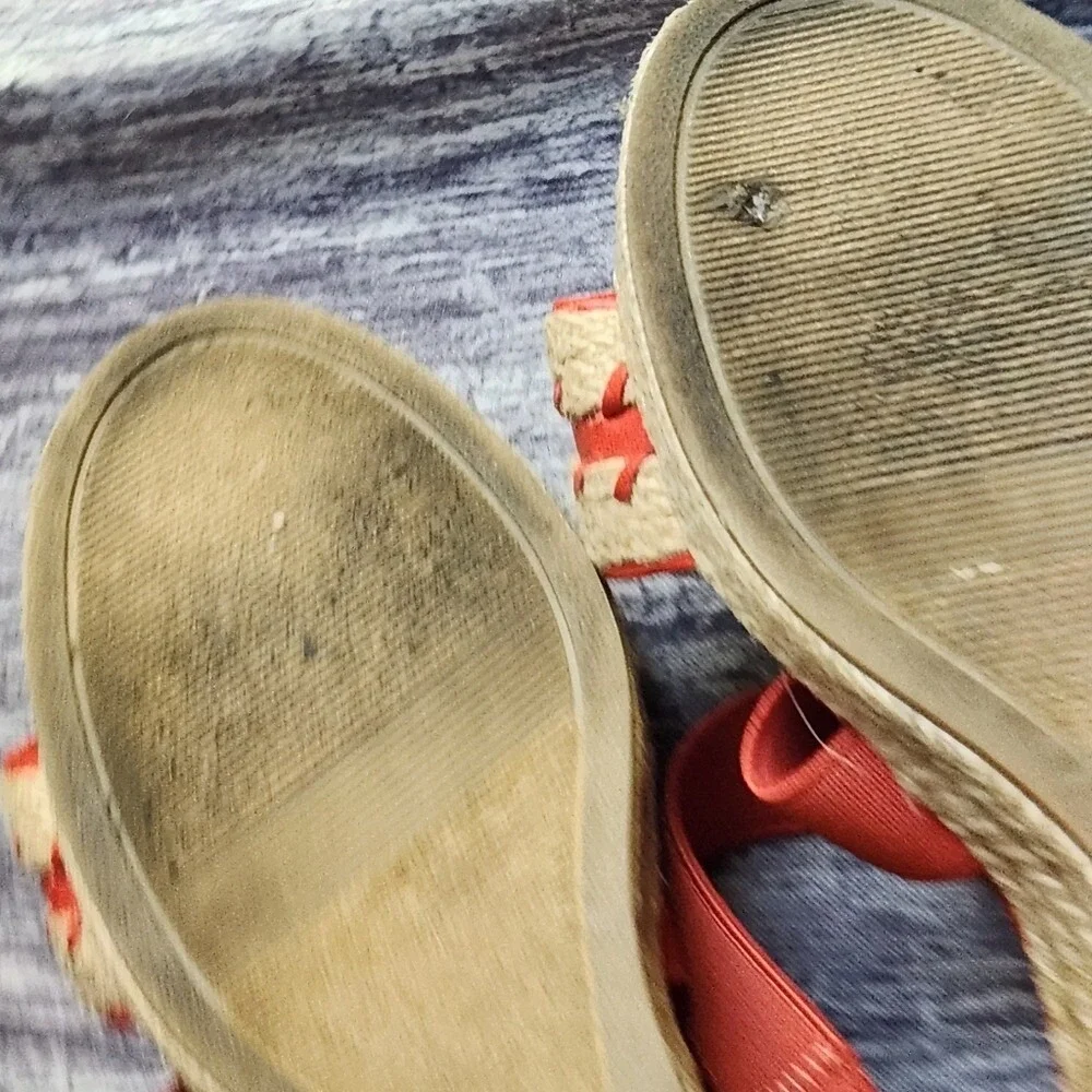 G.H. Bass & Co Coral Wedge Espadrille Sandals Women Size 10 Fabric‎ Elastic
